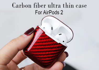 شعار المطبوعة للصدمات أبل Airpods حالة ألياف الكربون الحقيقي