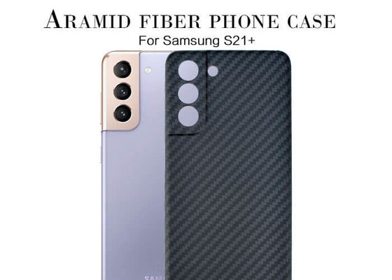 جراب هاتف Aramid بتصميم من نسيج التويل لهاتف Samsung S21 Plus من ألياف الكربون