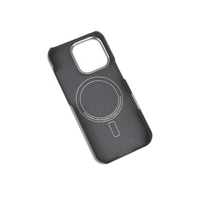 جراب هاتف من ألياف الأراميد والكربون المغناطيسي بإطار معدني مخصص لهاتف iPhone 16 Pro