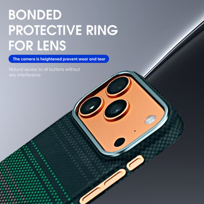 Green Color Customized Pattern Aramid Carbon Fiber Mobile Cover for iPhone 17 Pro