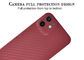 غطاء هاتف من ألياف الكربون لهاتف iPhone 12 لون أحمر صغير من ألياف الأراميد
